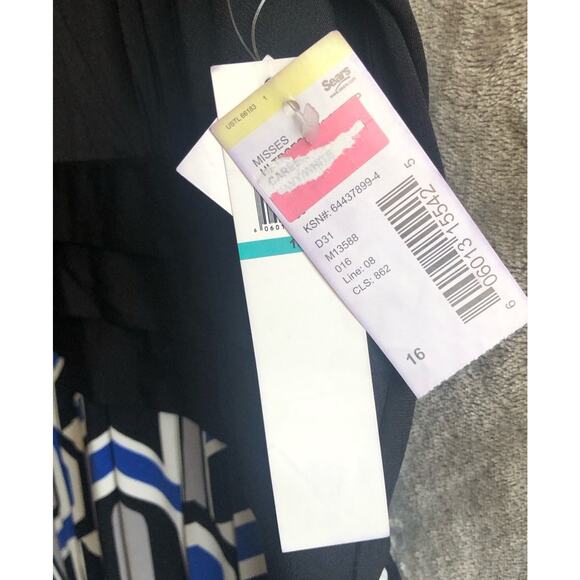 Vintage London Style Black Halter Top Geo Print Swing Dress Plus Size 16 NWT - Picture 7 of 7